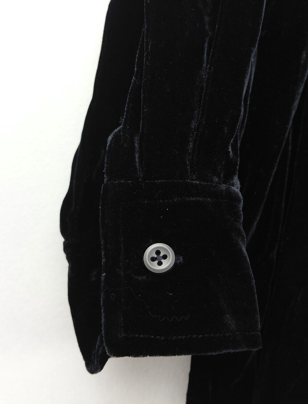 Lauren Ralph Lauren Womens Velvet Button Up Long Sleeve Blouse Emblem Size Large - Picture 5 of 8